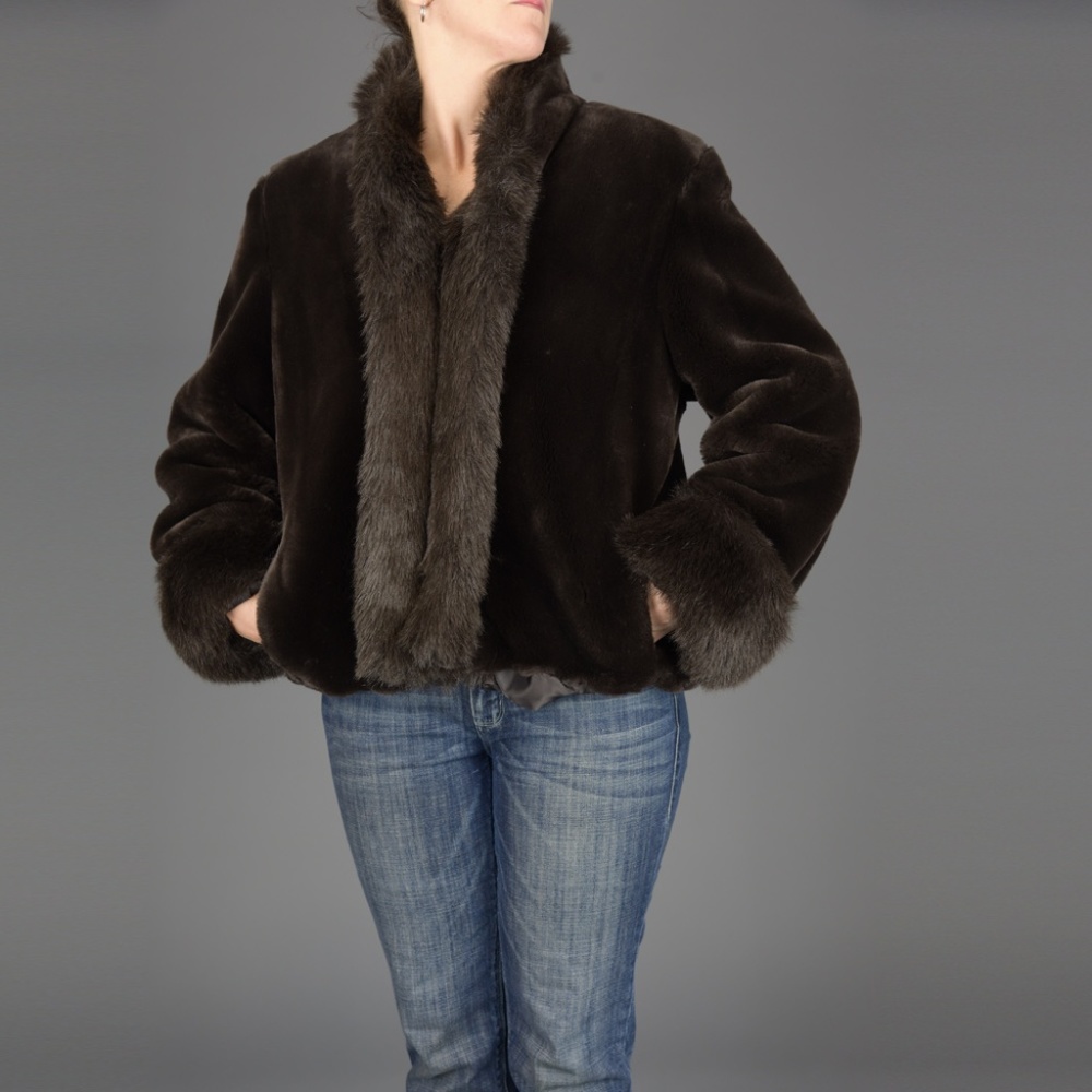 Dennis Basso Faux Fur Waist Jacket